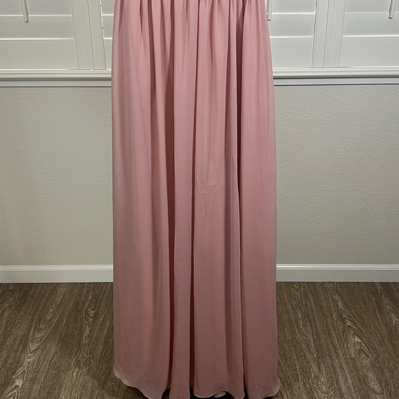 Bridal Bridesmaid Wedding Guest Elegant Rose Pink One-Shoulder Dress - Picture 3 of 7